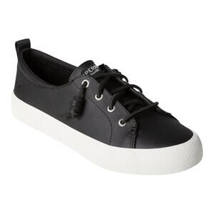 Sperry Women's Crest Vibe Leather Sneakers Black Size 8 1/2
